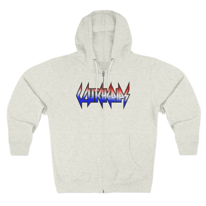 TIGER FLAME RED WHITE BLUE FADE /READY FOR WAR ZIP UP