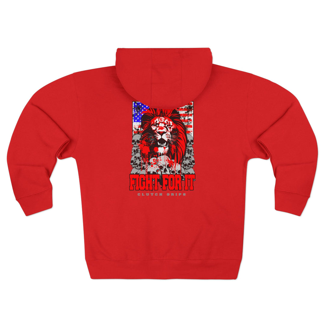 CG LION HEART RED WHITE BLUE /FIGHT FOR IT ZIP UP