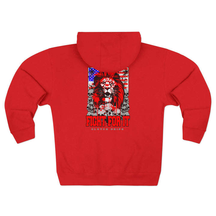 CG LION HEART RED WHITE BLUE /FIGHT FOR IT ZIP UP