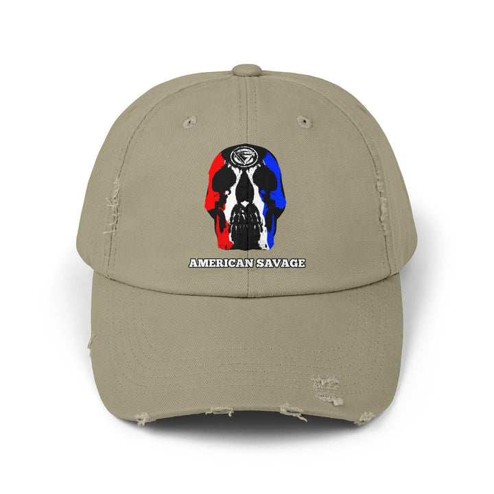 CG SKULL RED WHITE BLUE AMERICAN SAVAGE HAT