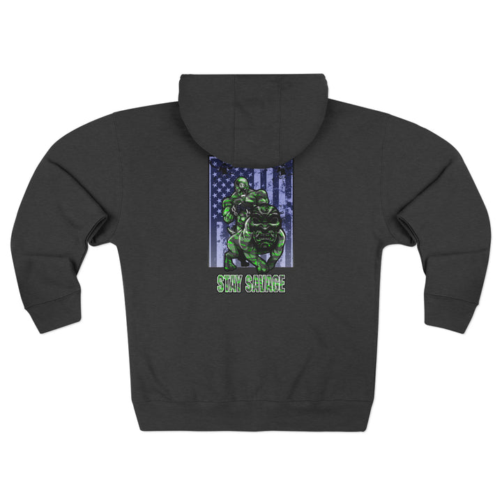 CG ANGRY DOG CAMO GREEN /STAY SAVAGE ZIP UP