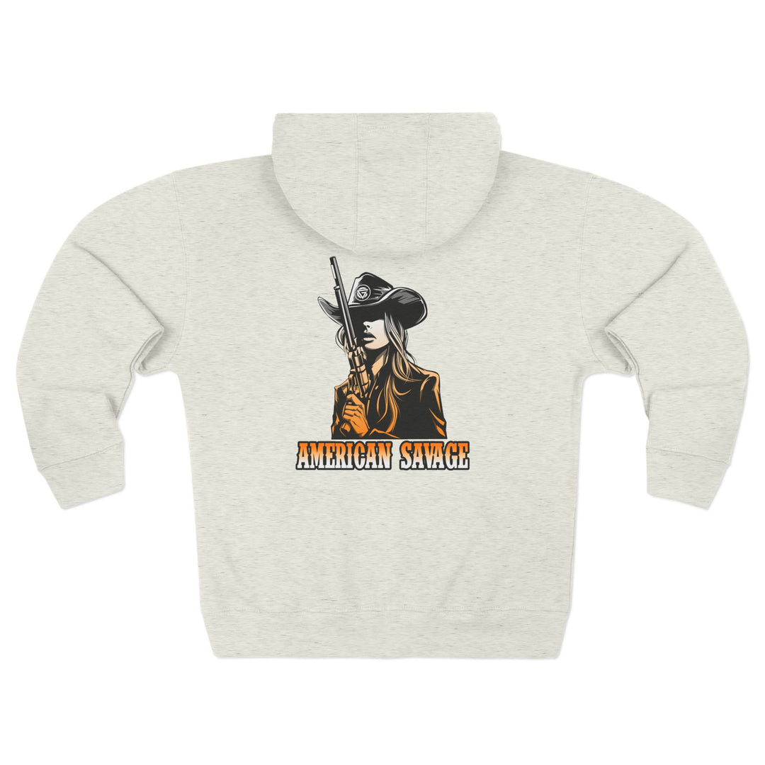 CG WOMAN REBELLORANGE WHITE FADE /AMERICAN SAVAGE ZIP UP