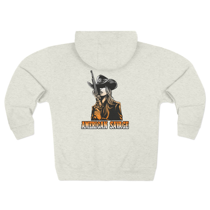 CG WOMAN REBELLORANGE WHITE FADE /AMERICAN SAVAGE ZIP UP