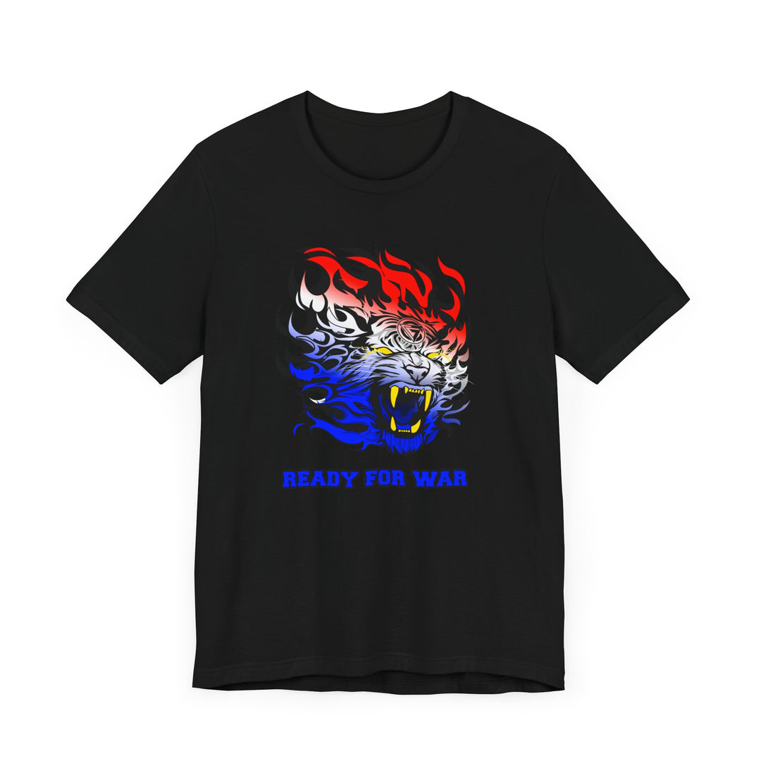 TIGER FLAME RED WHITE BLUE FADE/READY FOR WAR