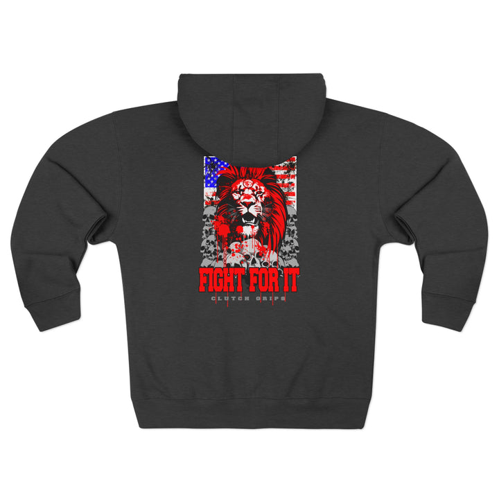 CG LION HEART RED WHITE BLUE /FIGHT FOR IT ZIP UP