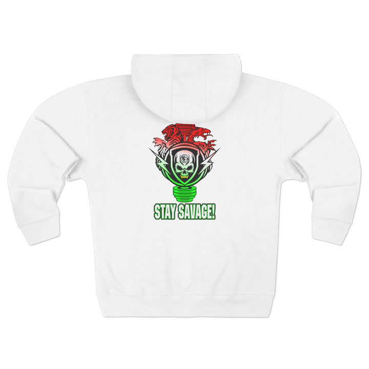 CG SKULLATOR SGL BELL DRAGON TIGER RED WHITE GREEN FADE /STAY SAVAGE ZIP UP