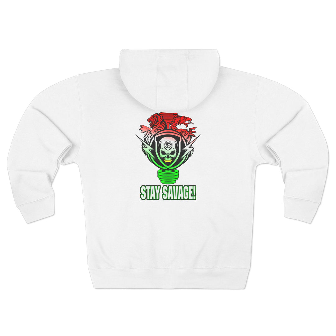 CG SKULLATOR SGL BELL DRAGON TIGER RED WHITE GREEN FADE /STAY SAVAGE ZIP UP