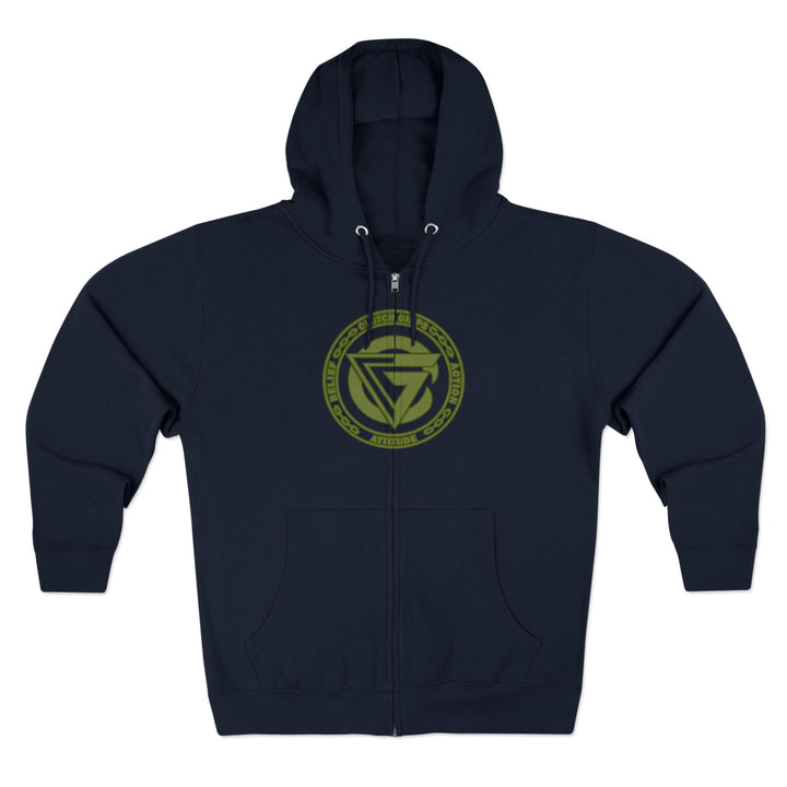 CG SGL SKULL DRAGON TIGER BELL ARMY GREEN /LIFT OR DIE  ZIP UP