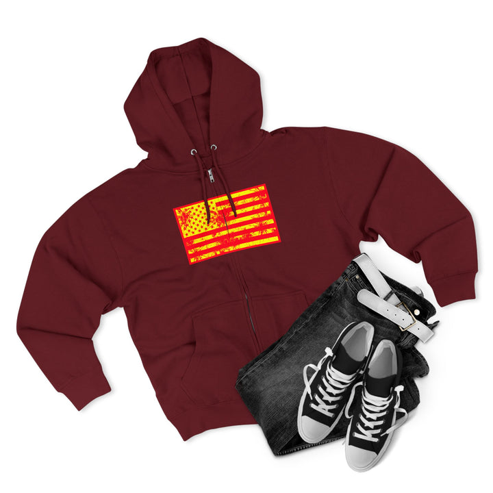 CG SGL SKULL BELL RED GOLD/READY FOR WAR ZIP UP
