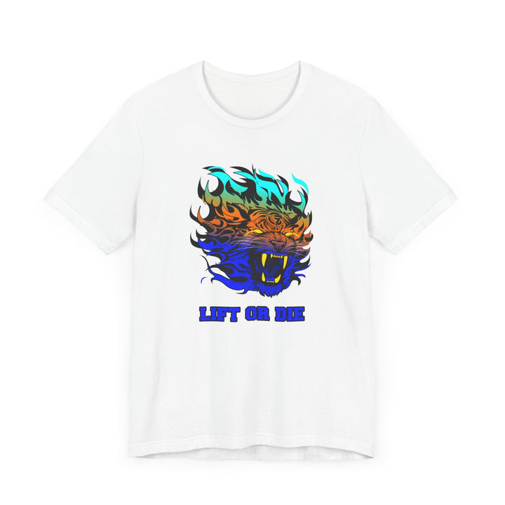 TIGER FLAME BLUE ORANGE AQUA FADE/LIFT OR DIE