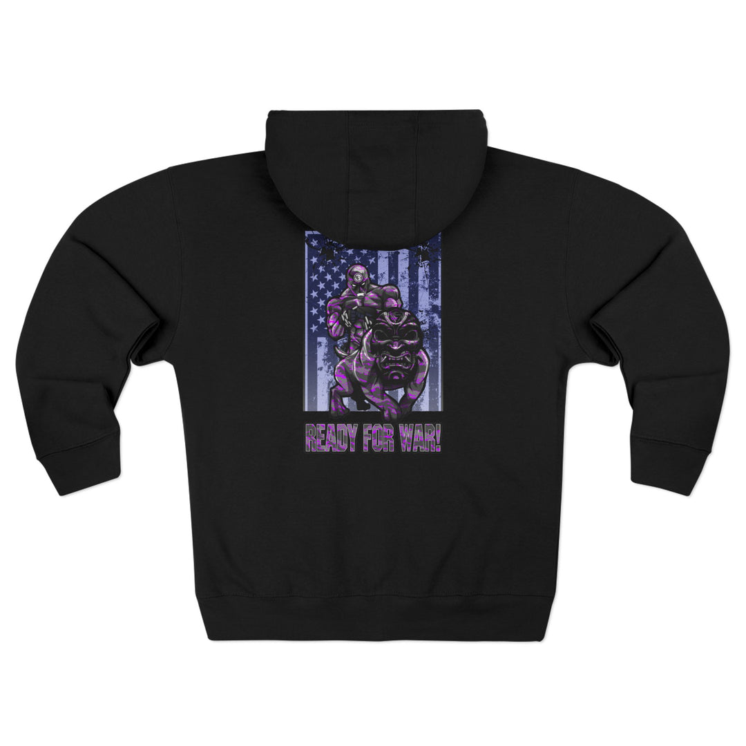 CG ANGRY DOG CAMO GREY PURPLE/READY FOR WAR ZIP UP
