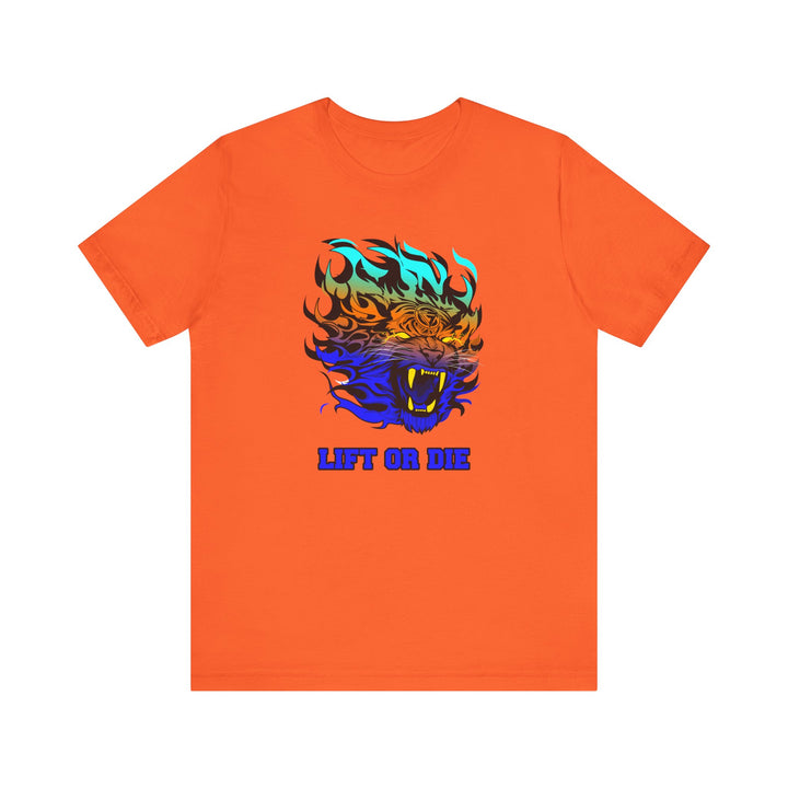 TIGER FLAME BLUE ORANGE AQUA FADE/LIFT OR DIE