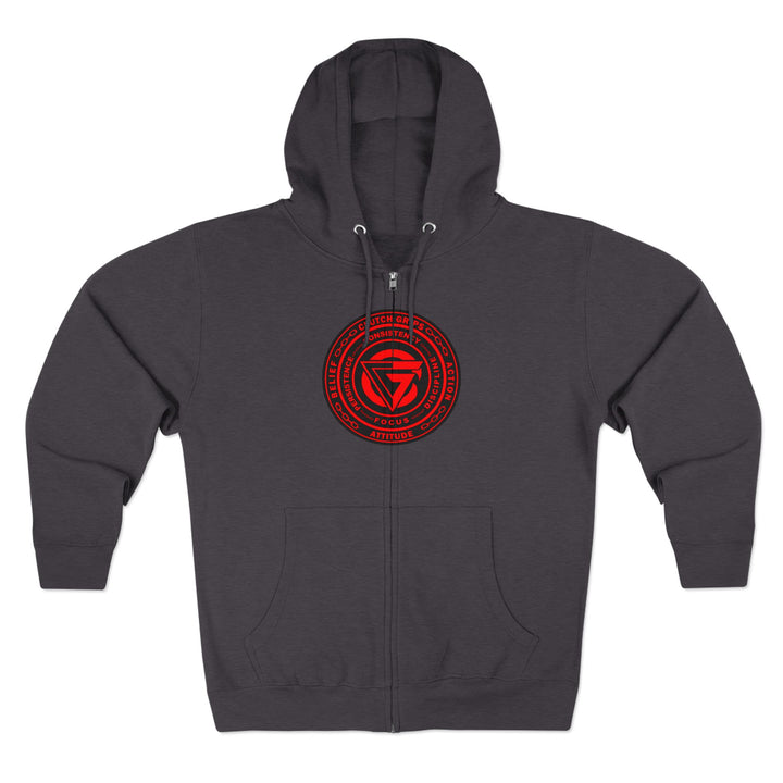 CG  NAVY SEAL TRIBUTE  RIP RED BLACK /WELCOME TO THE JUNGLE ZIP UP