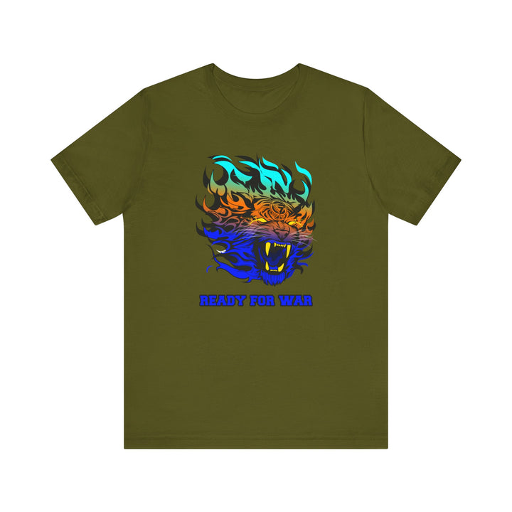 TIGER FLAME BLUE ORANGE AQUA FADE/READY FOR WAR