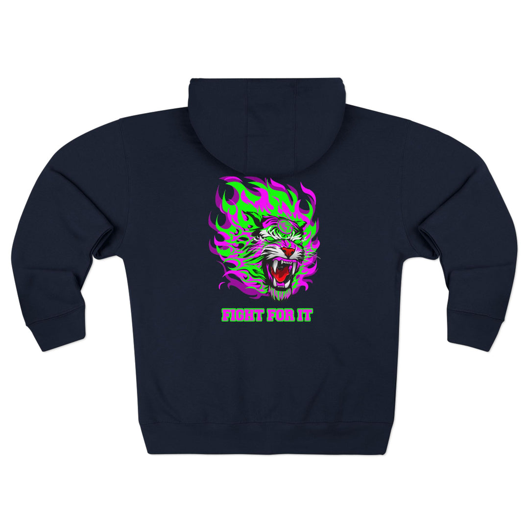 CG TIGER FLAME PURPLE GREEN /FIGHT FOR IT ZIP JACKET