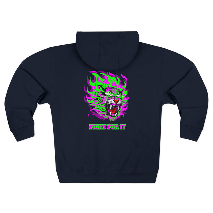 CG TIGER FLAME PURPLE GREEN /FIGHT FOR IT ZIP JACKET