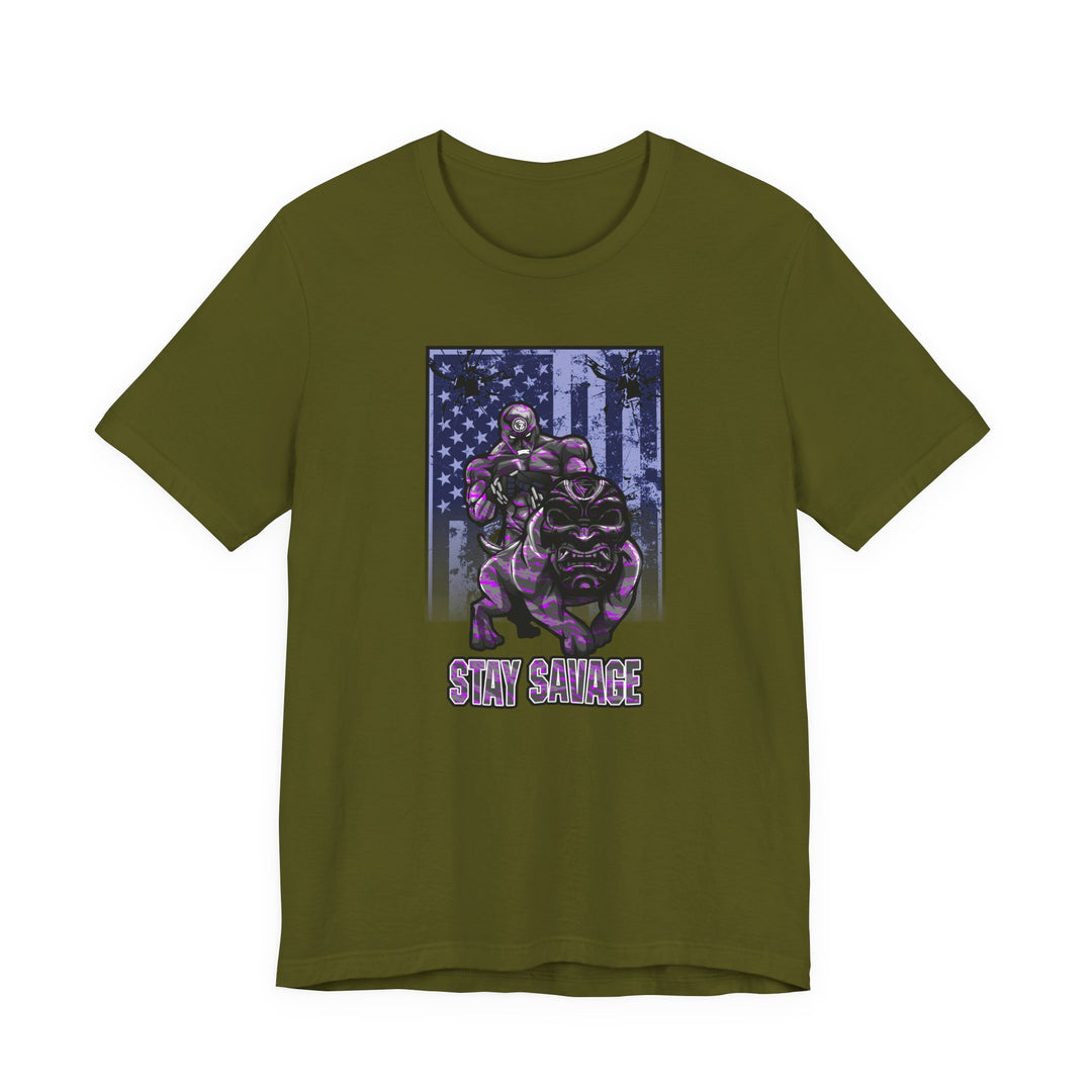ANGRY DOG FLAG PURPLE GREY CAMO/STAY SAVAGE