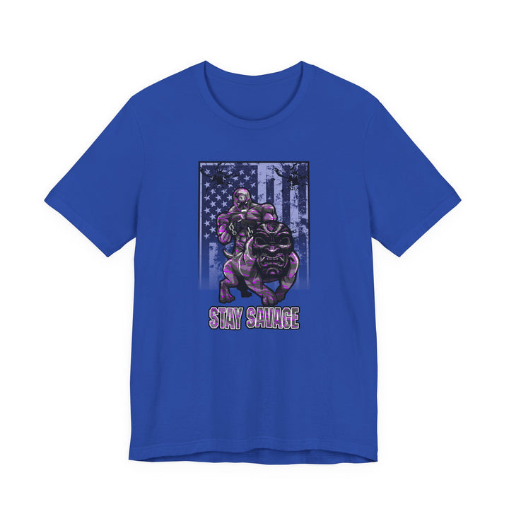 ANGRY DOG FLAG PURPLE GREY CAMO/STAY SAVAGE