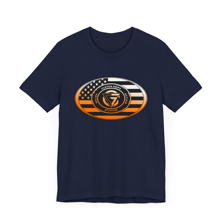 CG LOGO OVAL USA FLAG  ORANGE WHITE  FADE