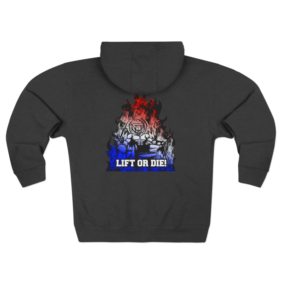 MAC FINAL BOSS RED WHITE BLUE FADE/LIFT OR DIE ZIP UP