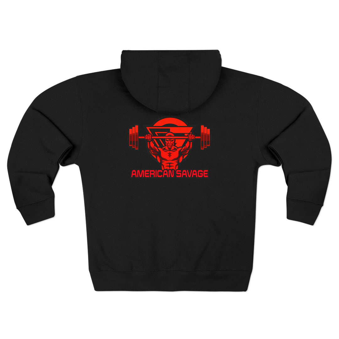 ENTER THE MAC RED BLACK /AMERICAN SAVAGE ZIP UP
