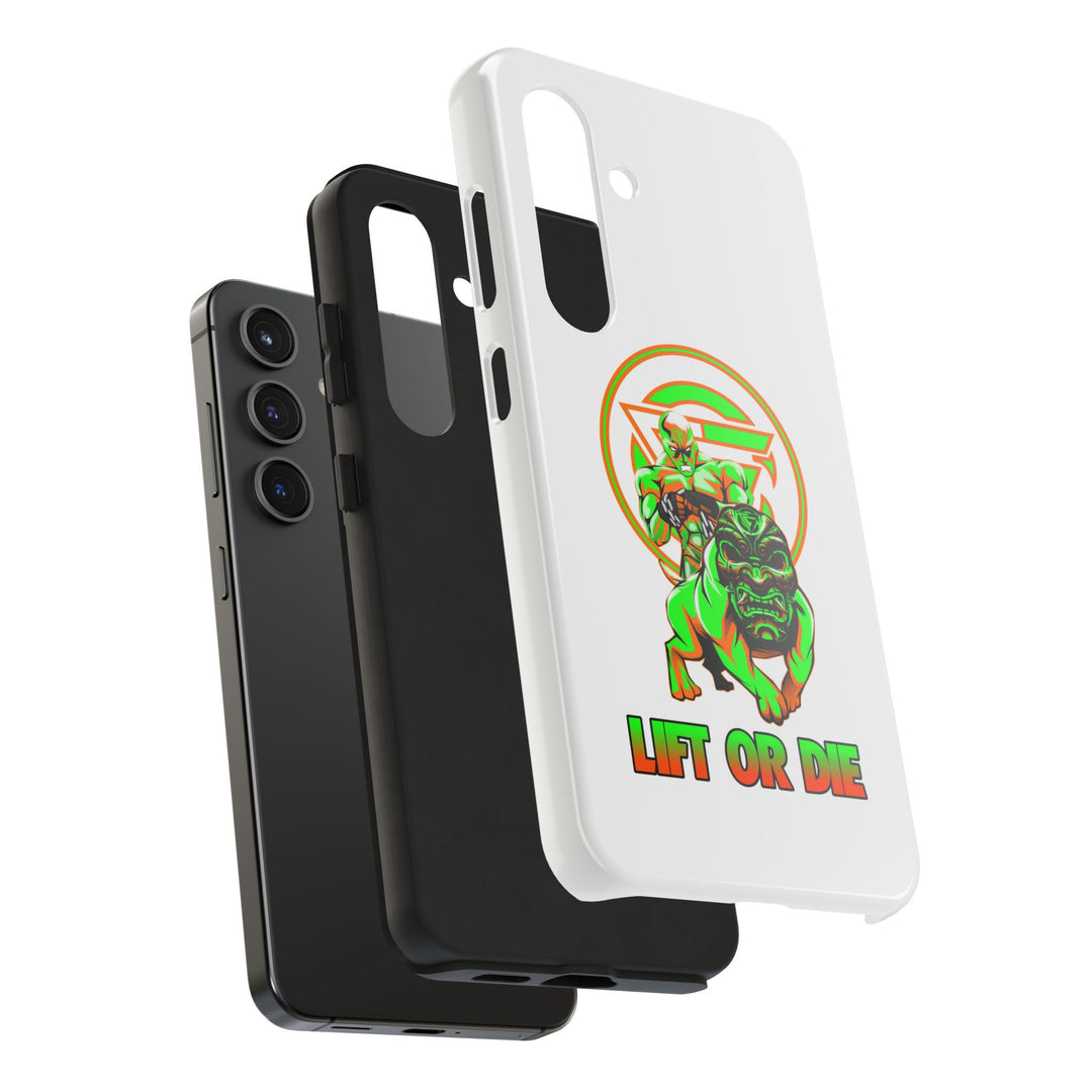 ANGRY DOG ORANGE GREEN PHONE CASE /LIFT OR DIE