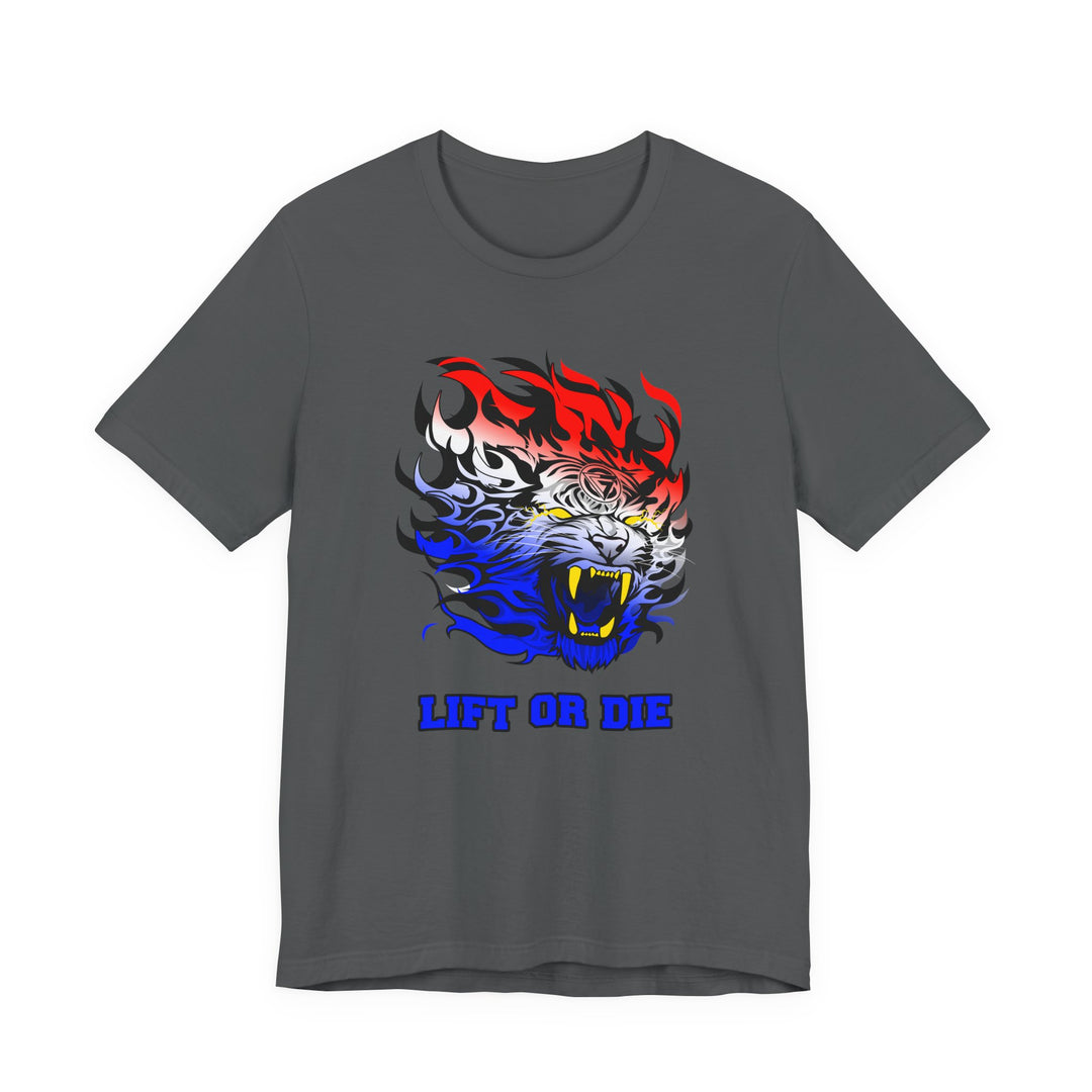 TIGER FLAME RED WHITE BLUE FADE /LIFT OR DIE