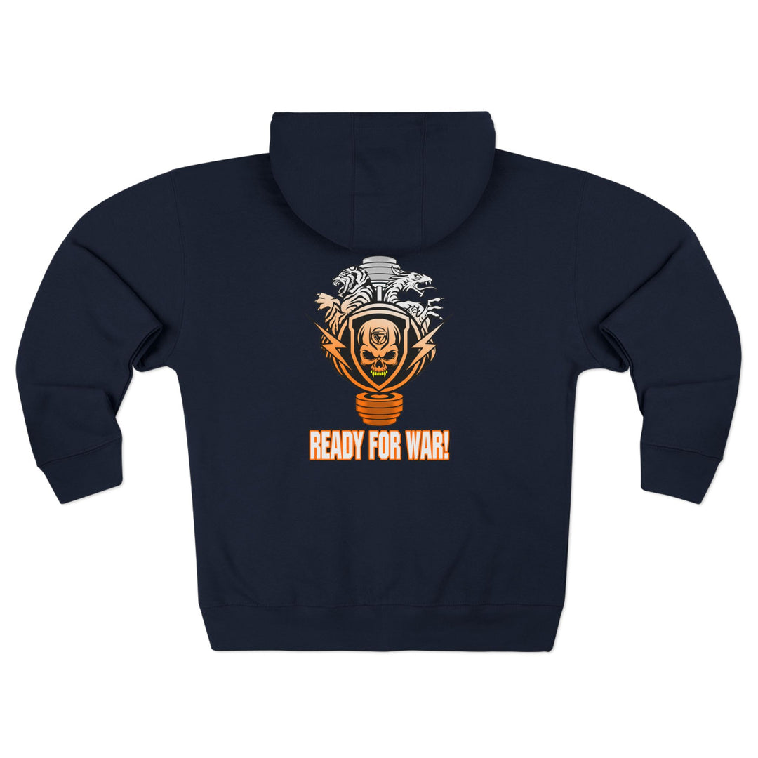 CG SKULLATOR SGL BELL DRAGON TIGER ORANGE WHITE  FADE /READY FOR WAR ZIP UP