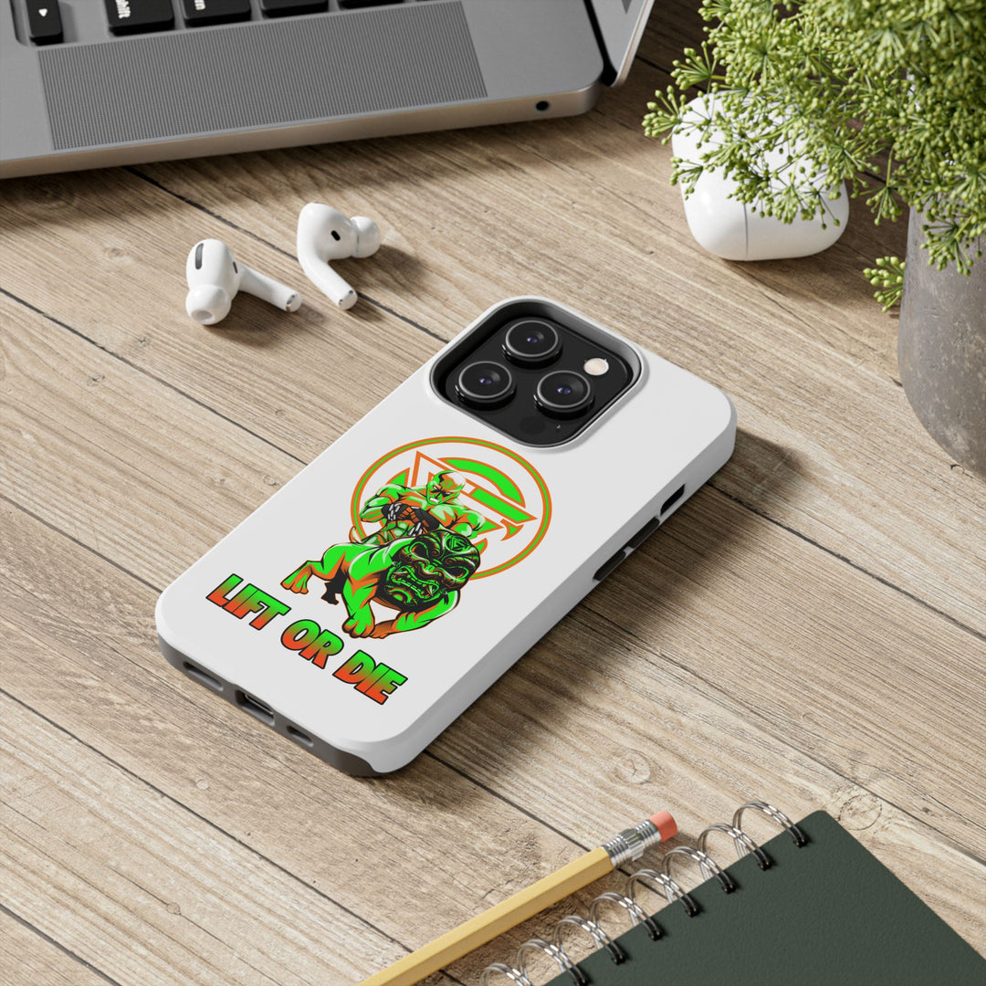 ANGRY DOG ORANGE GREEN PHONE CASE /LIFT OR DIE