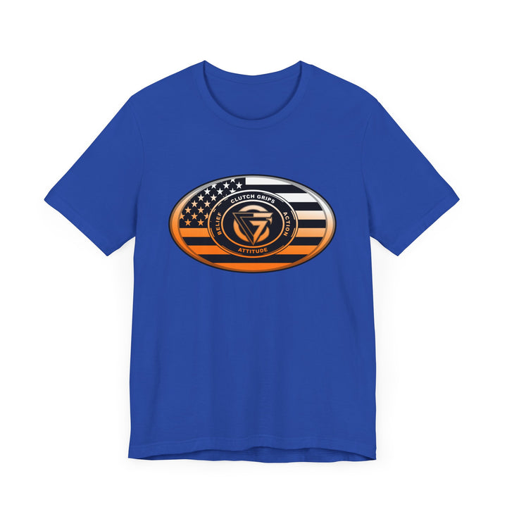 CG LOGO OVAL USA FLAG  ORANGE WHITE  FADE