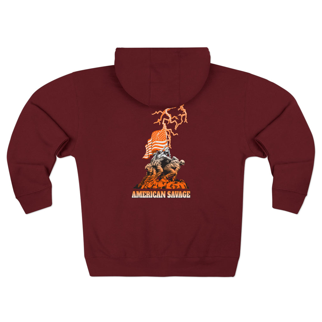 CG A AMERICAN WARRIORS ORANGE WHITE FADE /AMERICAN SAVAGE ZIP UP