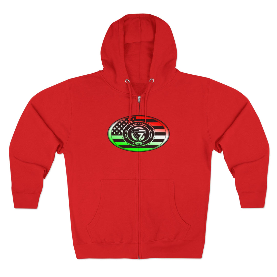 CG SKULL RED WHITE GREEN FADE /THINK DO BECOME ZIP UP