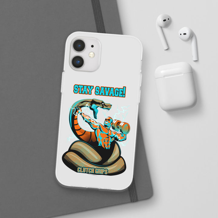 MAC VS SNAKE MIAMI COLORS AQUA ORANGE PHONE CASE /STAY SAVAGE