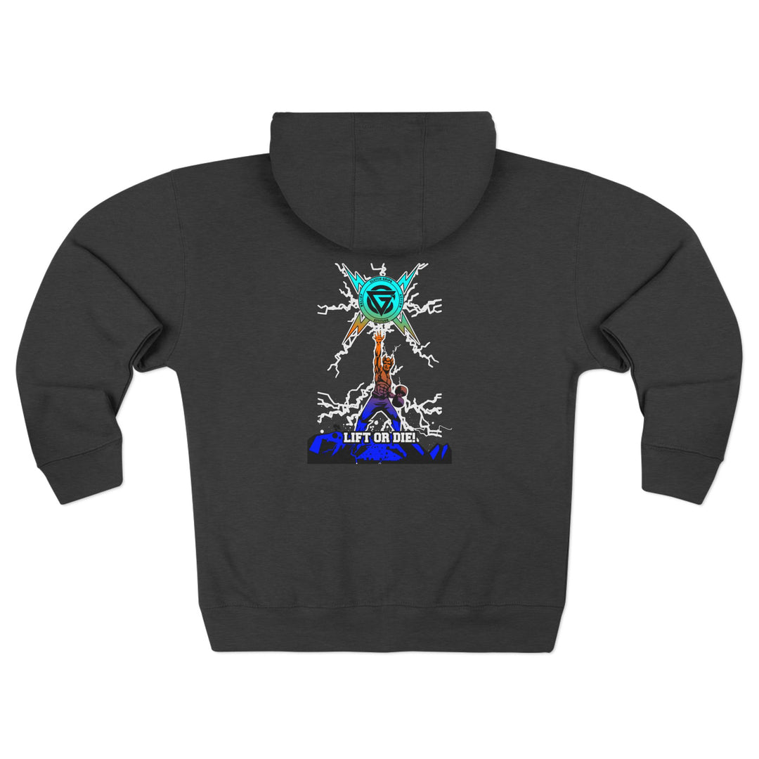 CG LIGHTNING KING BLUE ORANGE AQUA /LIFT OR DIE ZIP UP