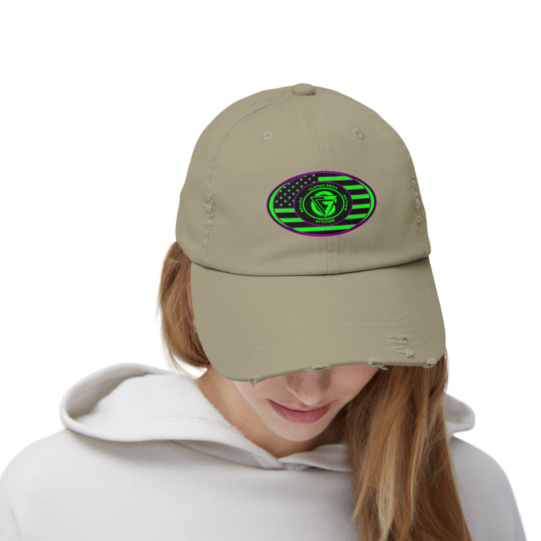 CG PURPLE GREEN FLAG OVAL CAP