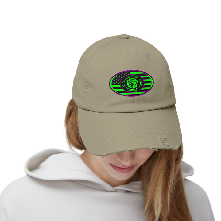 CG PURPLE GREEN FLAG OVAL CAP