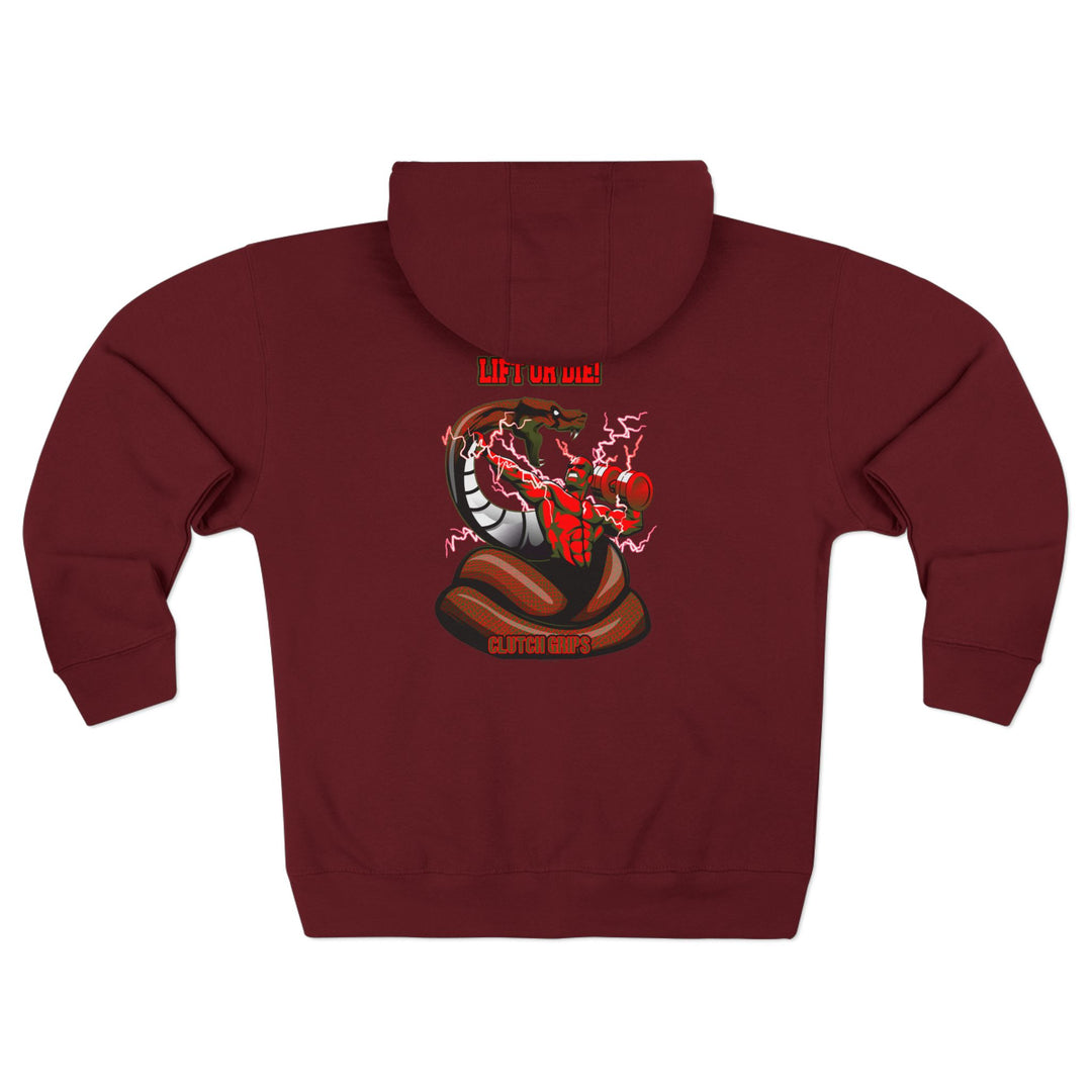 MAC VS SNAKE RED GREEN /LIFT OR DIE ZIP UP