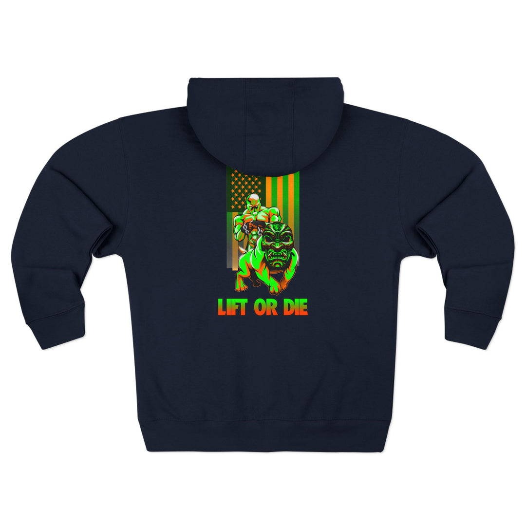 CG ANGRY DOG ORANGE GREEN /LIFT OR DIE ZIP UP