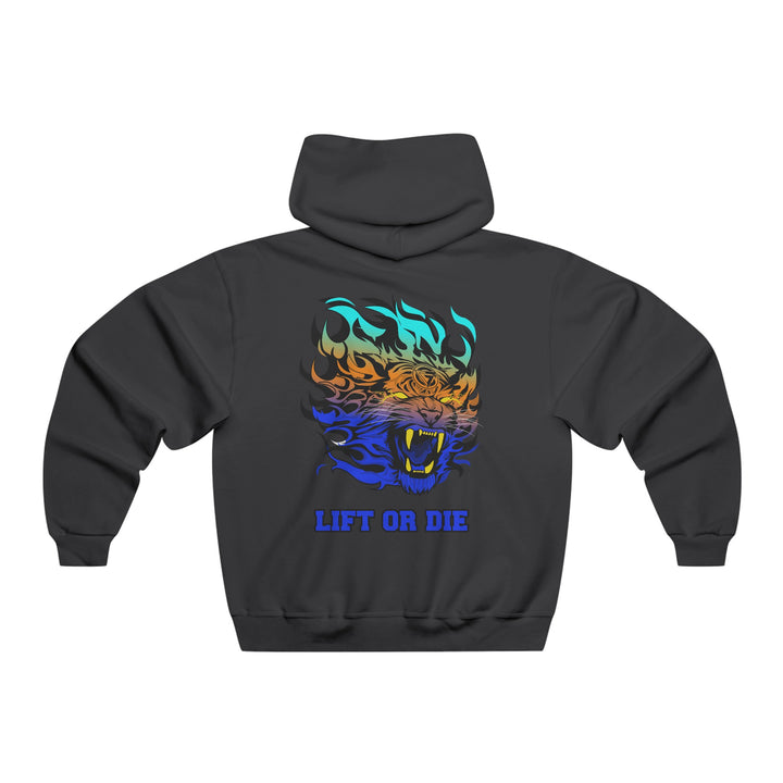TIGER FLAME BLUE ORANGE AQUA /LIFT OR DIE