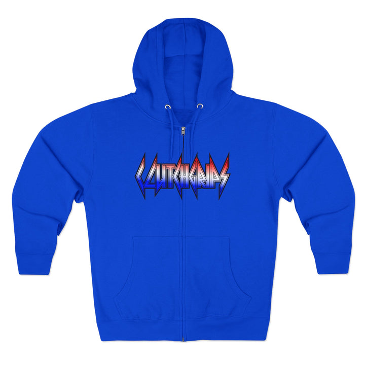 CG APE VS ZILLA 2ND FIGHTRED WHITE BLUE FADE /CONQUER ZIP UP