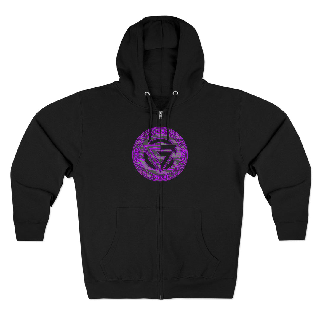 CG ANGRY DOG GREY CAMO PURPLE/STAY SAVAGE ZIP UP