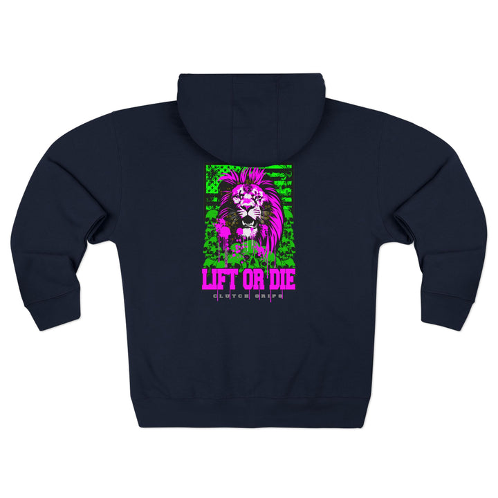 CG LION HEART GREEN PURPLISH PINK LIFT OR DIE ZIP UP