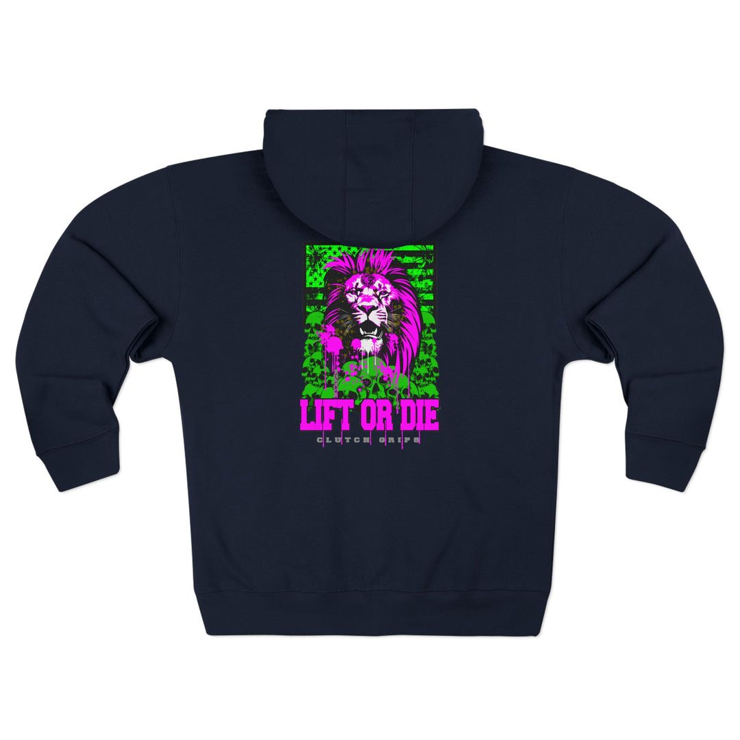 CG LION HEART GREEN PURPLISH PINK LIFT OR DIE ZIP UP