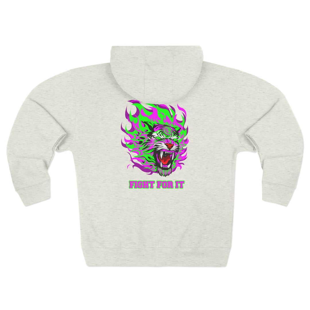 CG TIGER FLAME PURPLE GREEN /FIGHT FOR IT ZIP UP