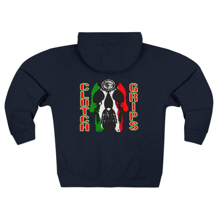 CG SKULL RED WHITE GREEN/CLUTCHGRIPS ZIP UP