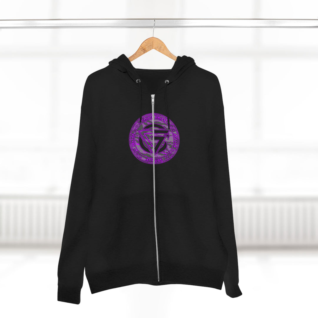 CG ANGRY DOG CAMO GREY PURPLE/READY FOR WAR ZIP UP