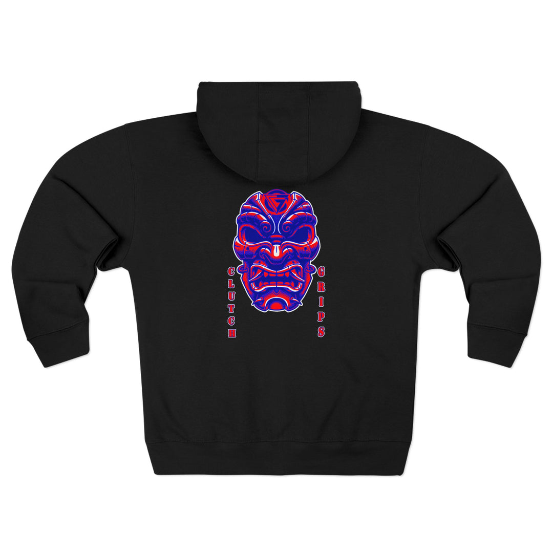CG SAMURAI MASK RED BLUE/CLUTCH GRIPS  ZIP UP
