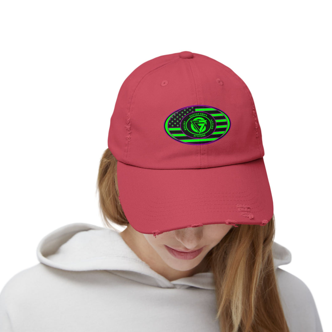 CG PURPLE GREEN FLAG OVAL CAP
