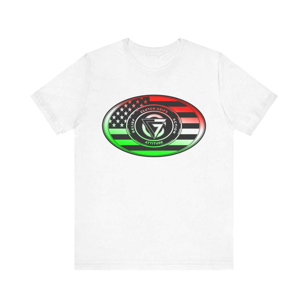CG LOGO OVAL USA FLAG  RED WHITE GREEN FADE