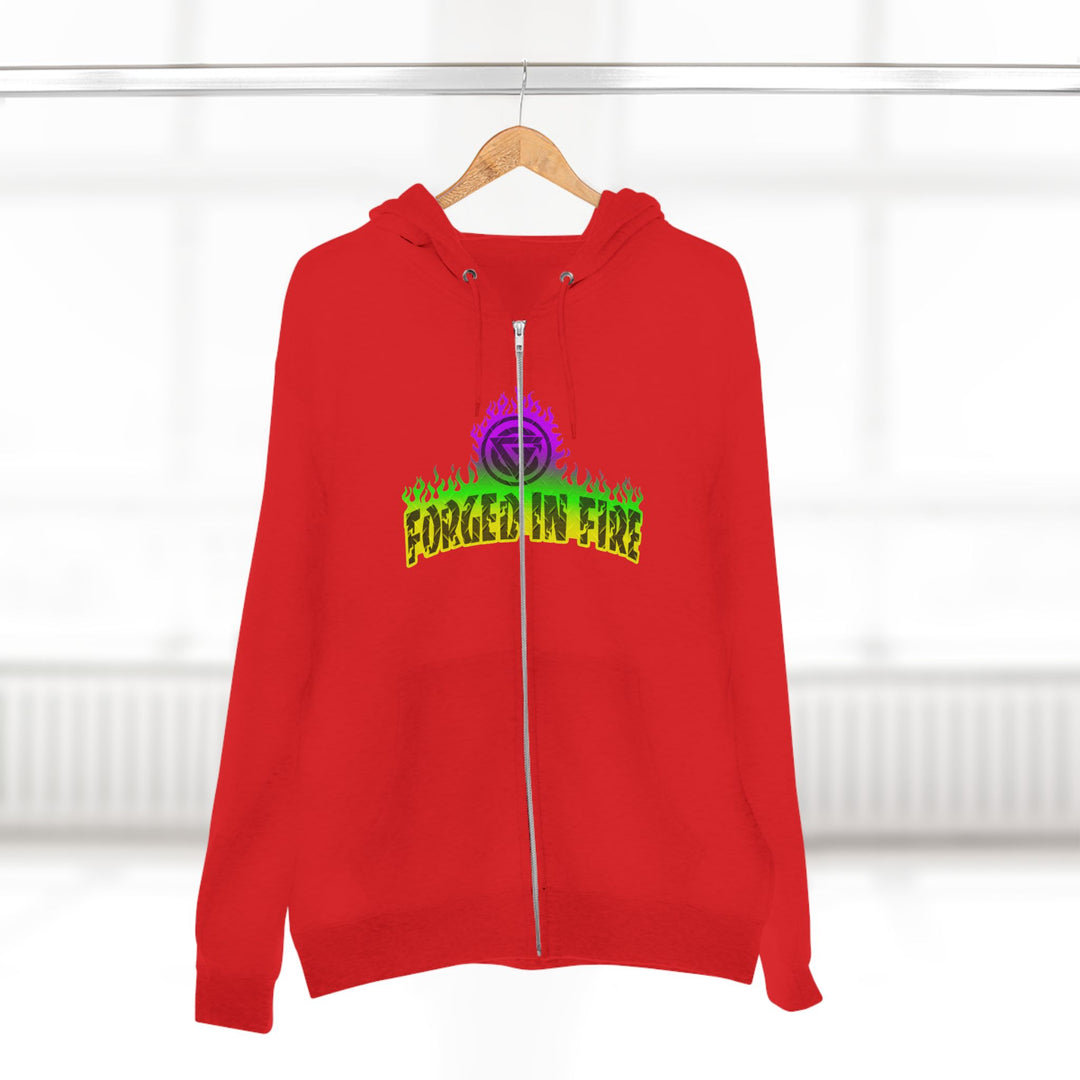 TIGER FLAME YELLOW GREEN PURPLE/READY FOR WAR ZIP UP